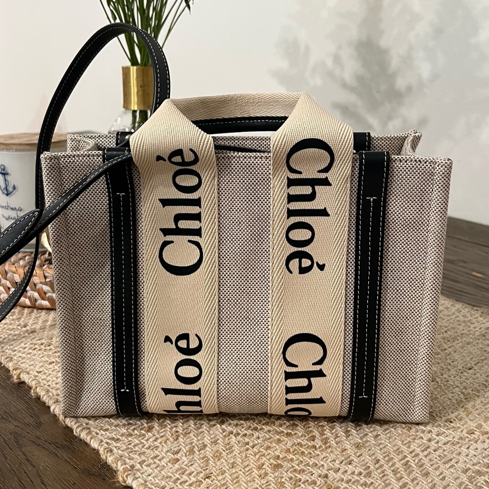 Authentic Chloe Woody Small Tote (with strap)